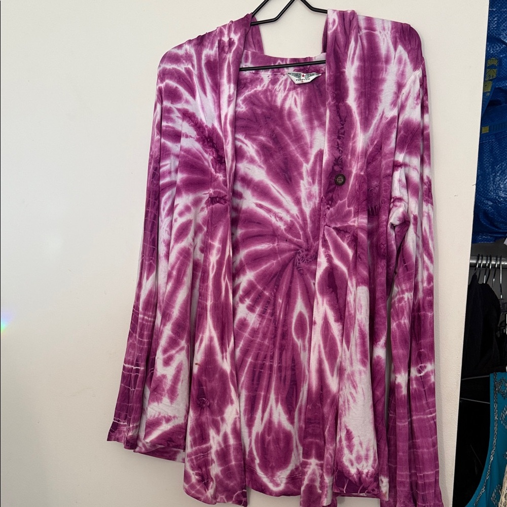 Purple Tie-Dye Women's Top - Picture 3 of 4